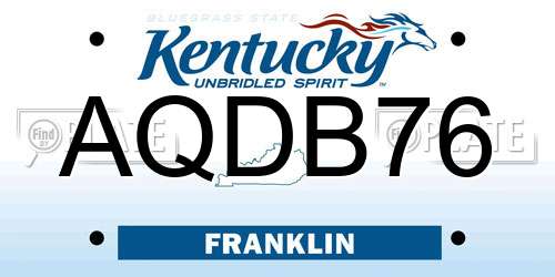 AQDB76 Kentucky License Plate