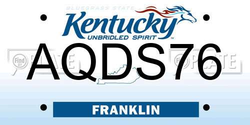 AQDS76 Kentucky License Plate
