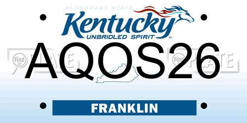 AQOS26 Kentucky License Plate