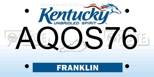AQOS76 Kentucky License Plate