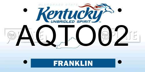 AQTO02 Kentucky License Plate