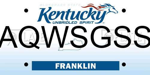 AQWSGSS Kentucky License Plate