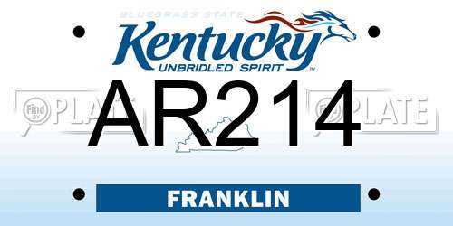 AR214 Kentucky License Plate