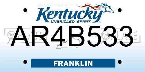 AR4B533 Kentucky License Plate