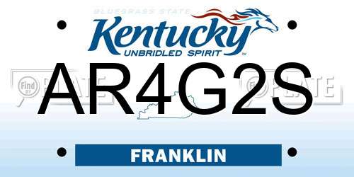 AR4G2S Kentucky License Plate