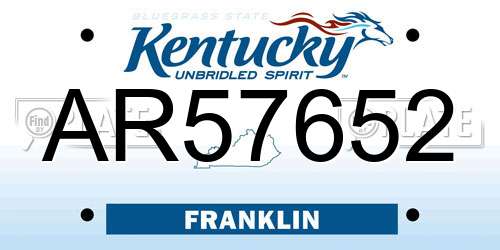 AR57652 Kentucky License Plate