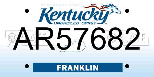 AR57682 Kentucky License Plate