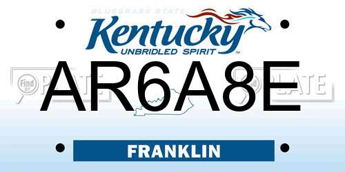 AR6A8E Kentucky License Plate