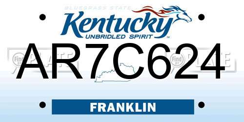 AR7C624 Kentucky License Plate