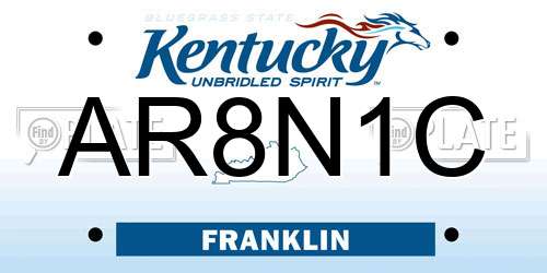 AR8N1C Kentucky License Plate