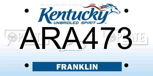 ARA473 Kentucky License Plate