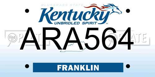 ARA564 Kentucky License Plate