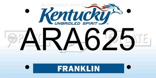 ARA625 Kentucky License Plate