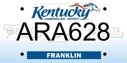 ARA628 Kentucky License Plate