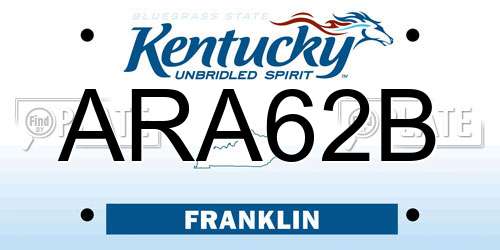 ARA62B Kentucky License Plate