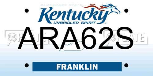 ARA62S Kentucky License Plate