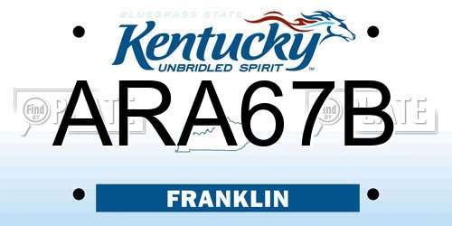 ARA67B Kentucky License Plate
