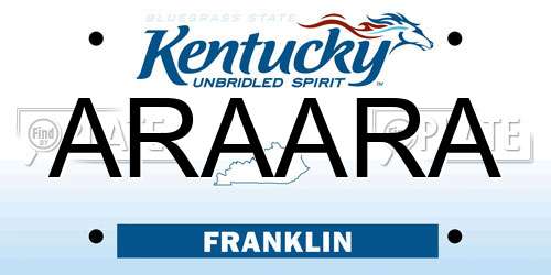 ARAARA Kentucky License Plate