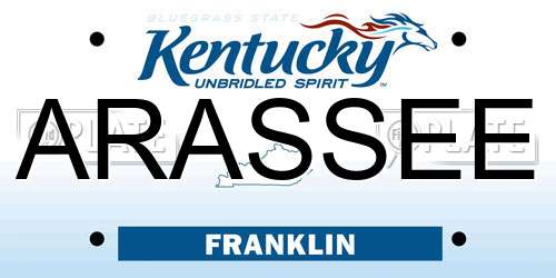 ARASSEE Kentucky License Plate