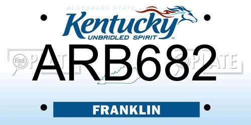 ARB682 Kentucky License Plate