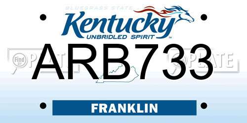ARB733 Kentucky License Plate