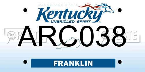 ARC038 Kentucky License Plate