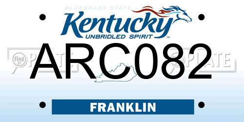 ARC082 Kentucky License Plate
