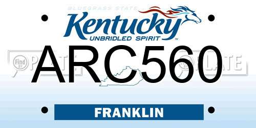 ARC560 Kentucky License Plate