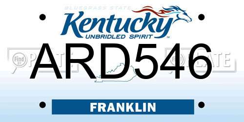 ARD546 Kentucky License Plate