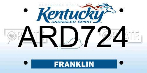 ARD724 Kentucky License Plate