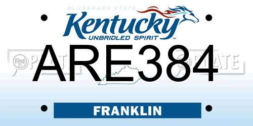 ARE384 Kentucky License Plate