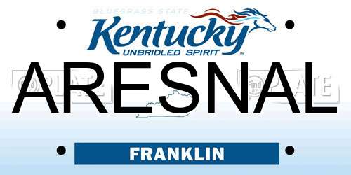 ARESNAL Kentucky License Plate