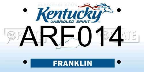 ARF014 Kentucky License Plate