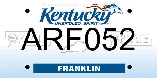 ARF052 Kentucky License Plate