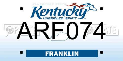 ARF074 Kentucky License Plate
