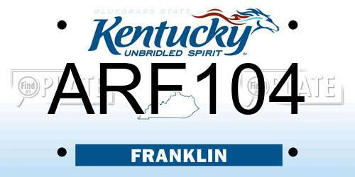 ARF104 Kentucky License Plate