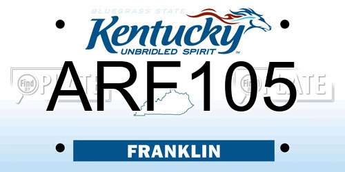 ARF105 Kentucky License Plate
