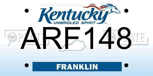 ARF148 Kentucky License Plate