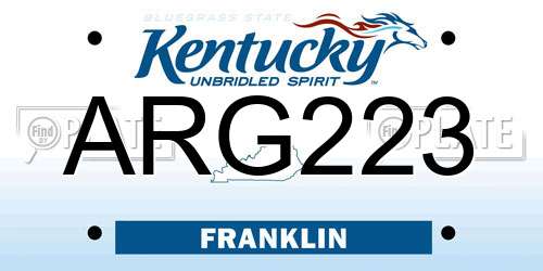 ARG223 Kentucky License Plate