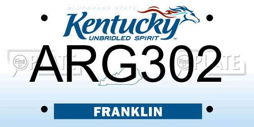 ARG302 Kentucky License Plate