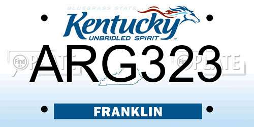 ARG323 Kentucky License Plate