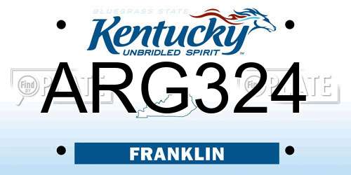 ARG324 Kentucky License Plate