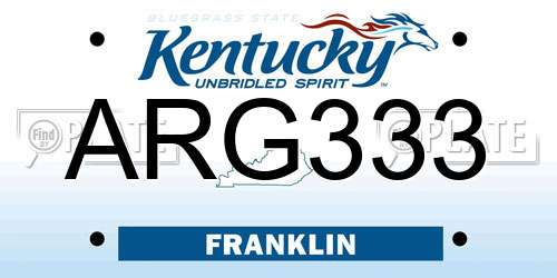 ARG333 Kentucky License Plate