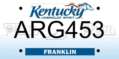 ARG453 Kentucky License Plate