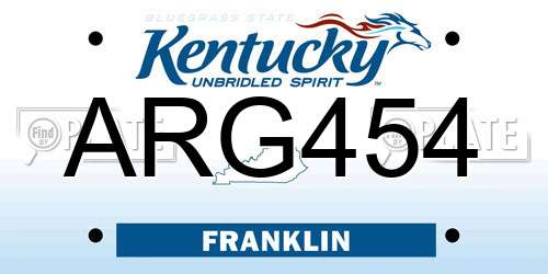 ARG454 Kentucky License Plate