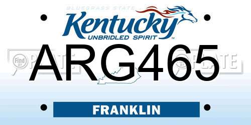 ARG465 Kentucky License Plate