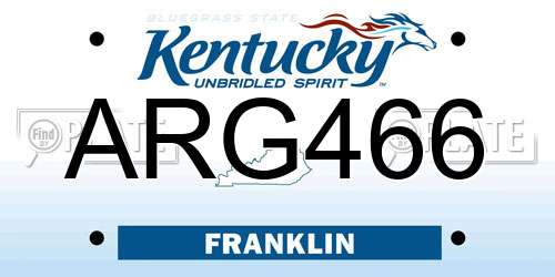 ARG466 Kentucky License Plate