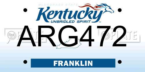 ARG472 Kentucky License Plate