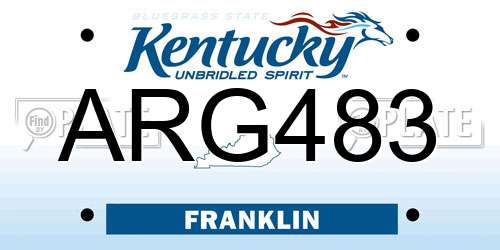 ARG483 Kentucky License Plate