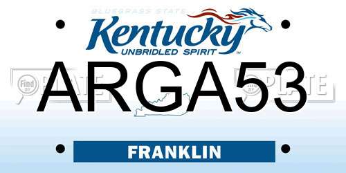 ARGA53 Kentucky License Plate
